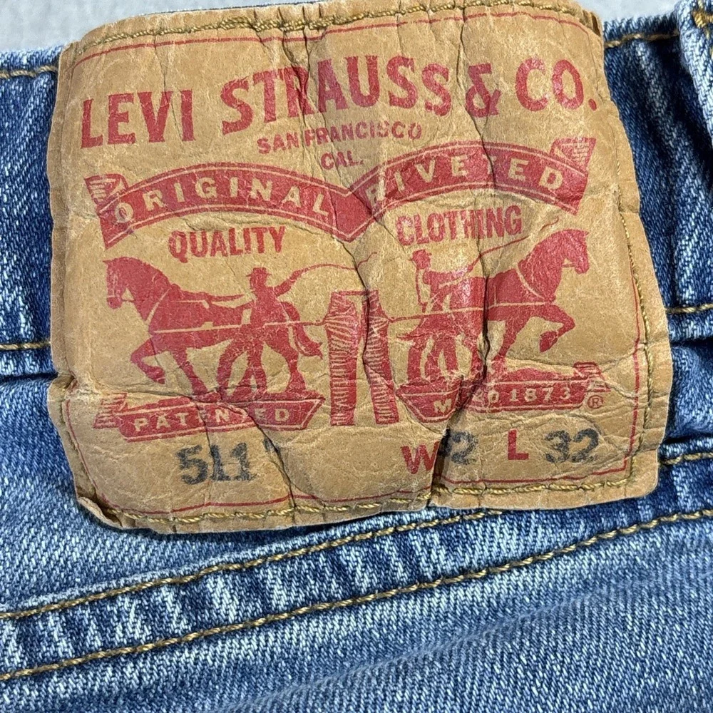 Levis 511 Jean Men 32x32 Denim Slim Straight Flex Stretch Mid Rise Cotton Blend
